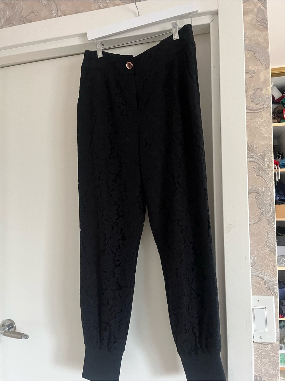 Ted Baker Black Lace Joggers style with Ribbed Cuffs